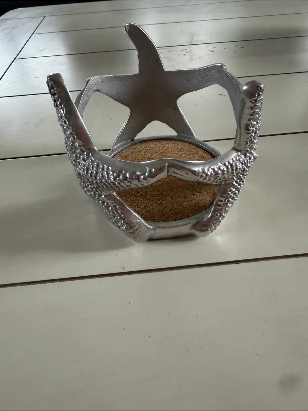 Decorative Silver Starfish Candle or wine Holder - Coastal Home - Mariposa brand